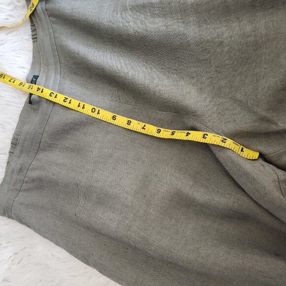 Cynthia‎ Rowley Pants Womens XL 100% Linen Wide Leg Ankle Elastic Zipper - Picture 10 of 16